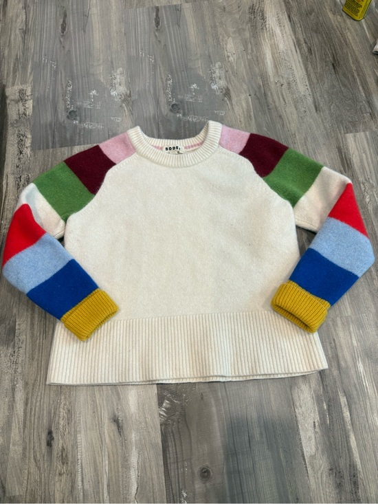 Boden Sweaters - Boden Olivia Stripe Sleeve 100% RWS Certified Merino Wool Jumper Sweater SZ L